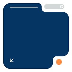 Dark Blue UI Window with Gradient and Rounded Corners. Modern Blue Interface Frame with Clean Minimal Design