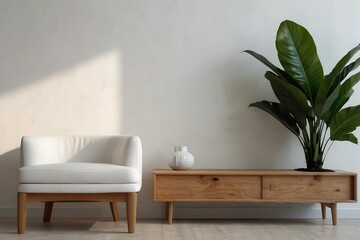 modern living room with  white chair in the interior  design 