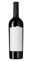 Red Wine Bottle Without Label Studio Photo on White Background Mockup
