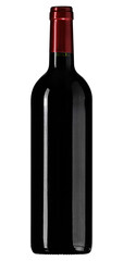 Red Wine Bottle Without Label Studio Photo on White Background Mockup