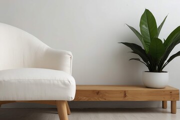 modern living room with  white chair in the interior  design 