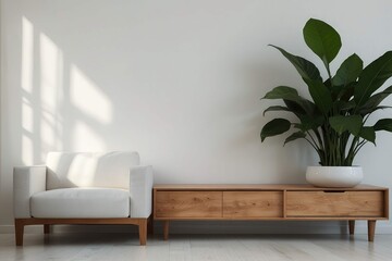 modern living room with  white chair in the interior  design 