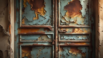 Rusty with Peeling Door, and Old Building.