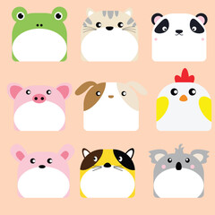 Printable Cute Animal Note Templates. Collection of kawaii animal memo pads and note templates, perfect for planners, journals, stickers, and digital stationery