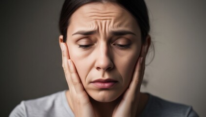 Sad woman with closeup portrait.