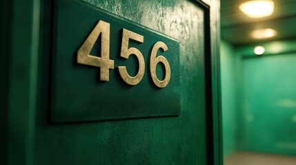 Number 456 set on green background.