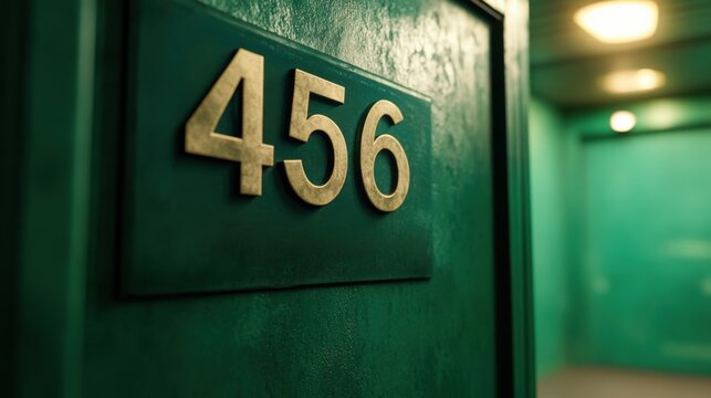 Number 456 set on green background.