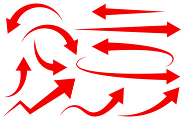 赤い矢印セットいろいろなデザインのアローアイコンセット