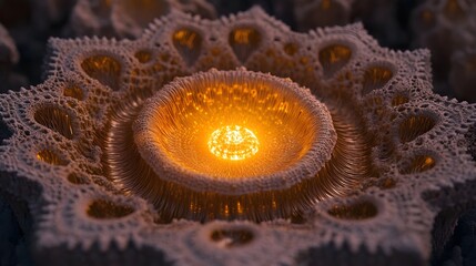 Glowing Abstract Flower Organic Structure Macro