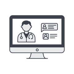 Telemedicine consultation with doctor, online healthcare access concept