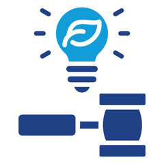 Renewable Energy Policies Glyph Blue Silhouette Icon Design Vector - Renewable energy transition policies promoting clean power, innovation, and sustainable environmental governance