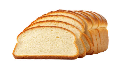 Sliced loaf of white bread isolated on white background
