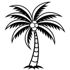 Obraz premium Tropical Coconut Tree Vector Illustration