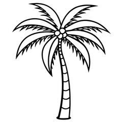 Obraz premium Tropical Coconut Tree Vector Illustration