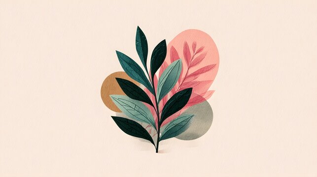 Elegant Botanical Flat Icon with Rounded Edges and Premium Design for Versatile Modern Digital Applications