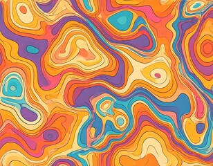 Obraz premium A vibrant abstract design featuring swirling, layered shapes in a spectrum of bright, colorful hues.