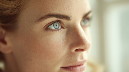 abstract portrait featuring matching models emphasizing interplay of color and light across their features