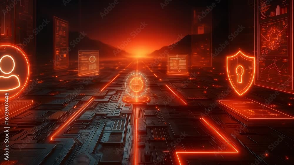 Poster digital security and user authentication with data protection, privacy, and network monitoring tools