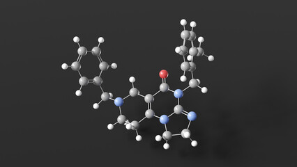dordaviprone molecule 3d, molecular structure, ball and stick model, structural chemical formula antineoplastic drugs