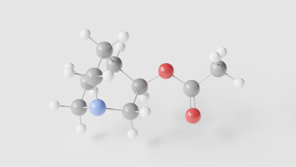 aceclidine molecule 3d, molecular structure, ball and stick model, structural chemical formula miotic agent