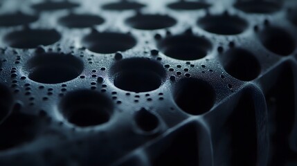 Abstract Dark Blue Cellular Texture Background Macro Photography