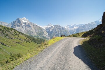 Landscape in Switzerland near Grindelwald in the Bernese Oberland. 