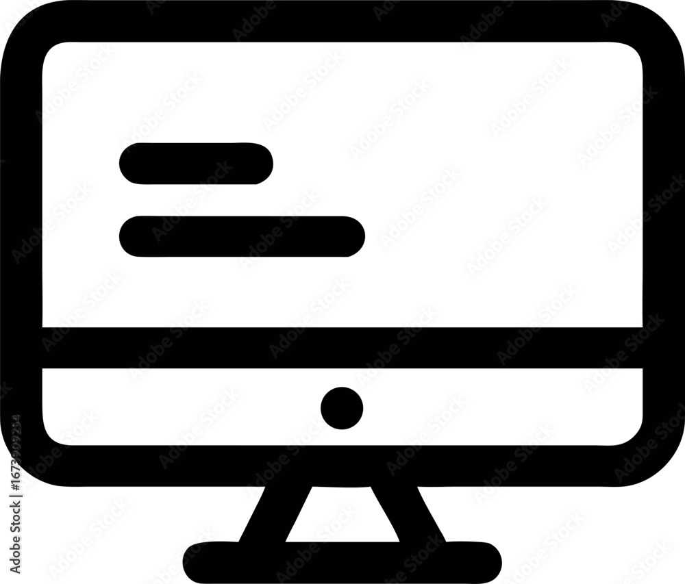 Aufkleber minimalist computer monitor icon design for website or app