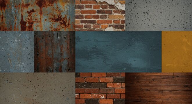 Abstract composition of multicolored rectangular shapes