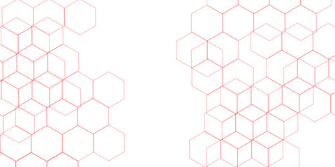 Fototapeta premium abstract geometric red texture background red hexagon 3D background texture. 3d rendering illustration. Clear pattern abstract background hexagon .Futuristic abstract banner. 