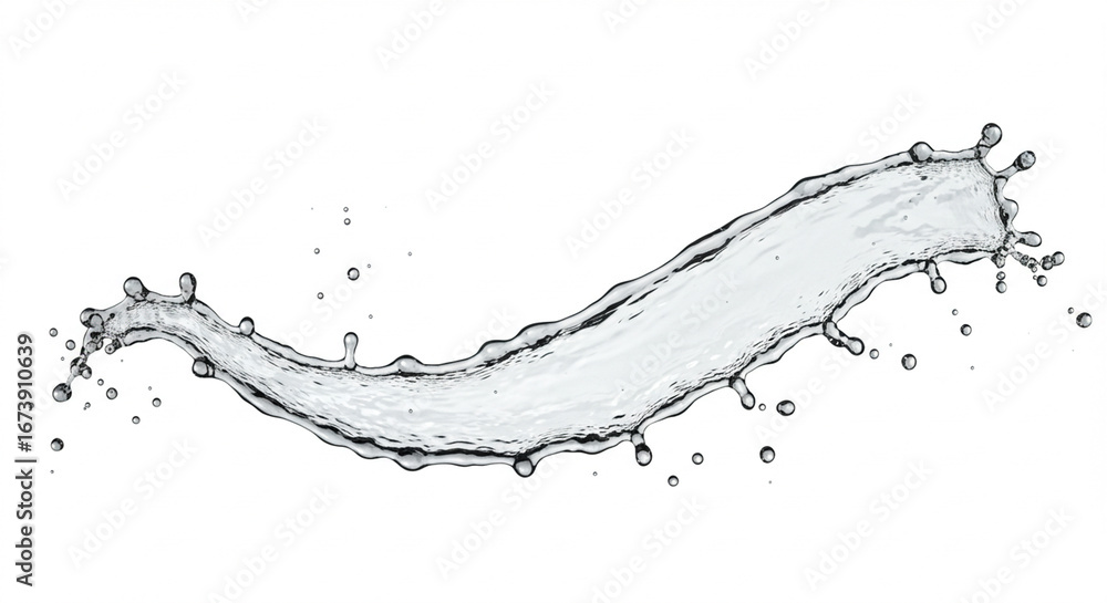 Poster a dynamic and elegant splash of liquid gracefully curves across the frame, showcasing the fluidity a