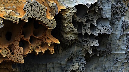 Abstract Porous Rock Formation Texture Background
