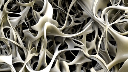 Abstract Beige and Grey Organic Shapes Intertwined