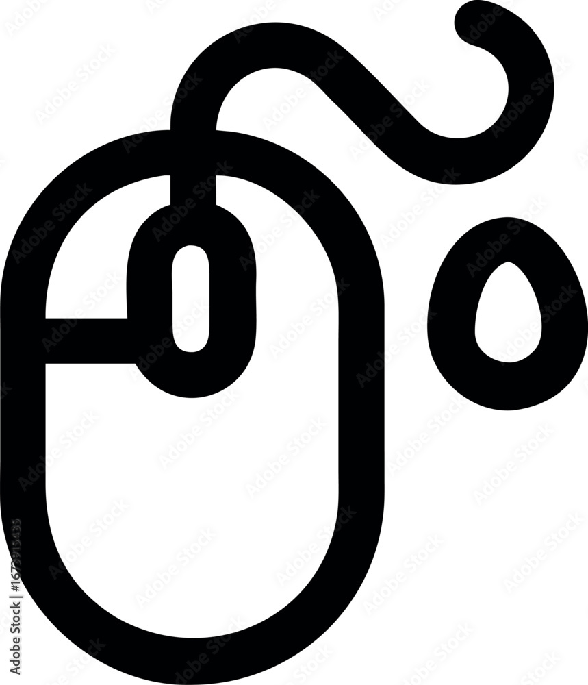 Aufkleber sleek computer mouse line art icon for digital interface design