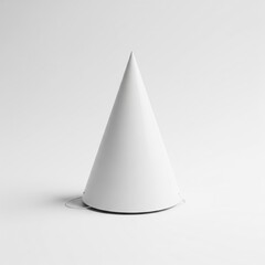 Fototapeta premium A plain white party hat isolated on white. Mockup concept