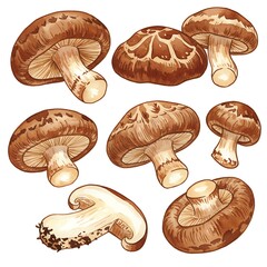 Shiitake Sketches: A Hand-Drawn Mushroom Collection