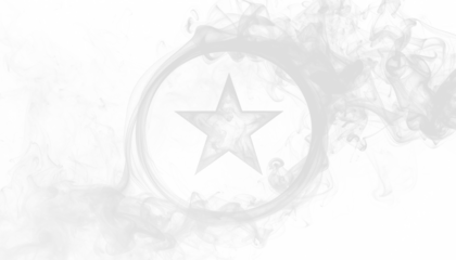 PNG of white smoke outlining a floating star inside a circle, isolated airy vapor symbol with soft transparent edges, perfect for abstract design, mystical visuals, decorative graphics, digital art, a