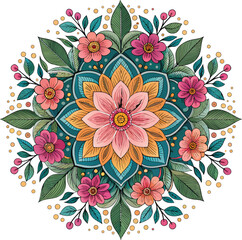 Creative floral mandala design