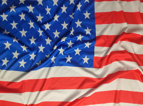 US flag, top view full screen