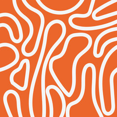 Abstract orange and white organic shapes, modern seamless vector pattern, decorative geometric background for fabric, wallpaper, poster and digital art