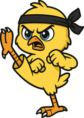 Karate Kicking Chick Vector EPS File | High Quality Editable Design, Digital Clipart, Scalable Graphic Illustration, Print Ready Artwork, Creative Template Download