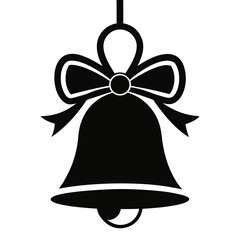 Christmas Bell with Decorative Bow &ndash; Festive Icon Vector