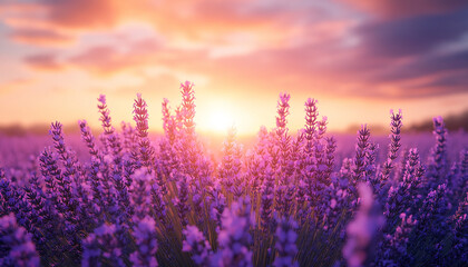 Sunlit Lavender Field