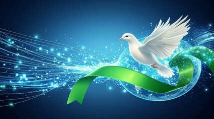 Fototapeta premium Flying White International Day of Peace
