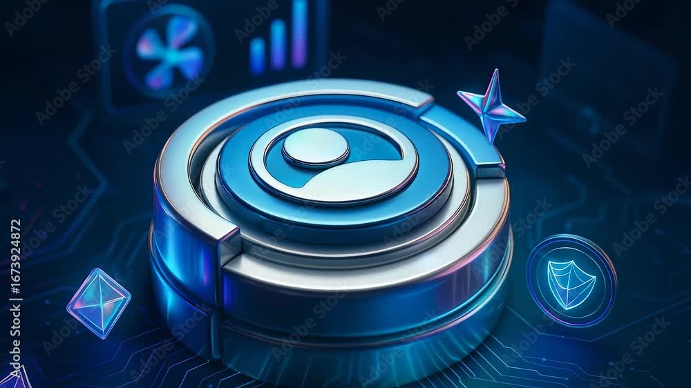 Aufkleber advanced technology control panel with data metrics, analytics, and system management tools