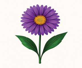 Aster flower single vector icon in silhouette form.