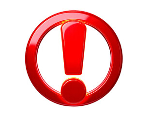 3d exclamation mark icon on Transparent Background