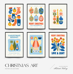 Merry Christmas and Happy New Year vertical flyer or poster template. Modern trendy minimal style. Hand drawn design for wallpaper, wall decor, print, postcard, cover, template, banner.