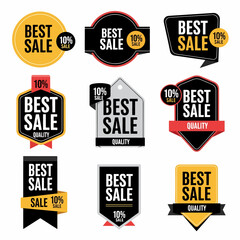 Set of discount labels, Set of sale labels