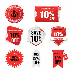 Set of vector sale labels