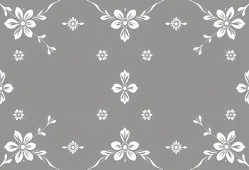 Elegant gray & white geometric floral seamless patterns Simple vector illustrations,  botanical,  backdrop